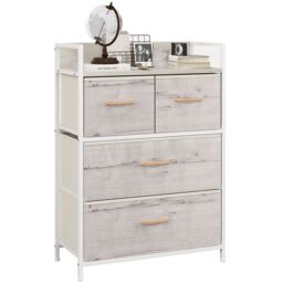 HOMCOM Bedroom Chest of Drawers 4 Drawer Dresser w/ Shelf, Natural - thumbnail 2