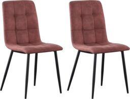 MCC Direct Set of 4 Faux Suede Leather Dining Chairs Henri in Dusty Pink - thumbnail 2