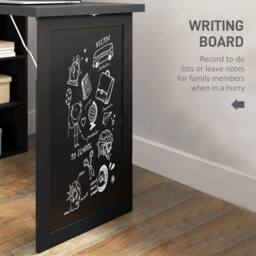 Wyld Haus Havizi 98cm Black 3 Section Fold Out Work Desk Chalkboard & Storage - thumbnail 7