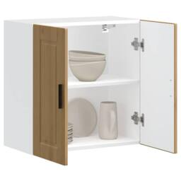 Berkfield Home Kitchen Wall Cabinet Porto Artisan Oak Engineered Wood in Brown - thumbnail 4