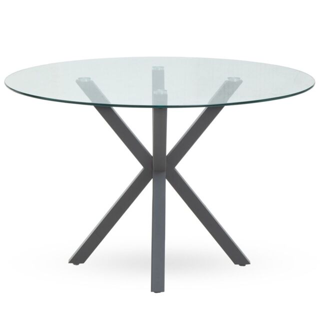 Orsina Stylish Dining Table With Grey Metal Legs, Elegant Small Dining Table, Sturdy Kitchen Table For Dinner - image 1