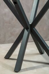 Orsina Stylish Dining Table With Grey Metal Legs, Elegant Small Dining Table, Sturdy Kitchen Table For Dinner - thumbnail 6