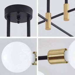 Goeco Vintage Ceiling Light, E27, 180° Adjustable Industrial Chandelier in Black - thumbnail 8