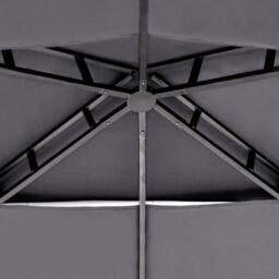 Wyld and Coco Grey Garden Gazebo Powder Coat Steel UV Protective Canopy Shelves - thumbnail 5