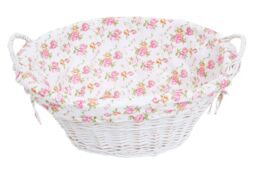 Orsina Carton Of 3 White Wash Split Willow Baskets With Floral Linings - thumbnail 2