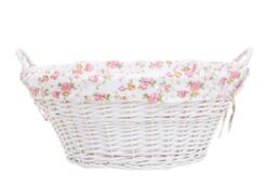 Orsina Carton Of 3 White Wash Split Willow Baskets With Floral Linings - thumbnail 1