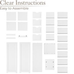 Christow Bathroom Drawer Cabinet White Wood Storage Unit With 4 Deep Drawers - thumbnail 5