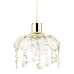 Happy Homewares Traditional & Shabby Chic Clear Glass Easy Fit Pendant Lamp Shade - thumbnail 1