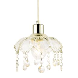 Happy Homewares Traditional & Shabby Chic Clear Glass Easy Fit Pendant Lamp Shade - thumbnail 2