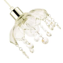 Happy Homewares Traditional & Shabby Chic Clear Glass Easy Fit Pendant Lamp Shade - thumbnail 4