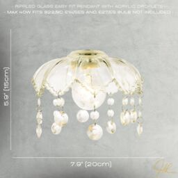 Happy Homewares Traditional & Shabby Chic Clear Glass Easy Fit Pendant Lamp Shade - thumbnail 7