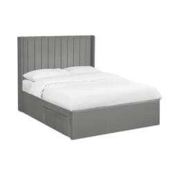 Cheshire Coral Steel Grey Dual Storage Door King Bed - King (150cm)