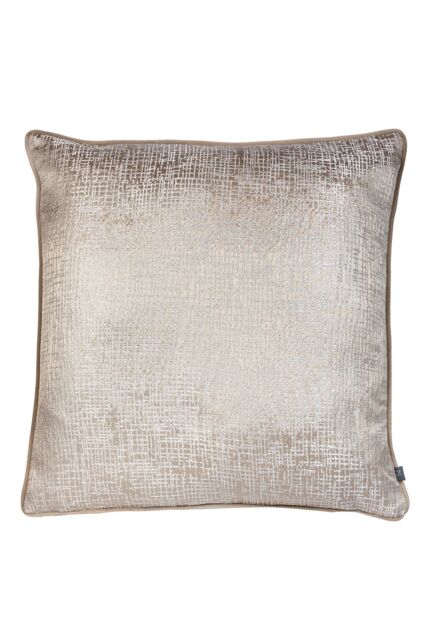 Prestigious Textiles Cinder Metallic Jacquard Piped Cushion in Silver - Size: 55 cm x 55 cm - image 1