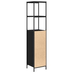 Berkfield Home Bathroom Cabinet with Shelves Black Oak 36x35x165 cm - Size: 36 x 35 x 165 cm - thumbnail 8