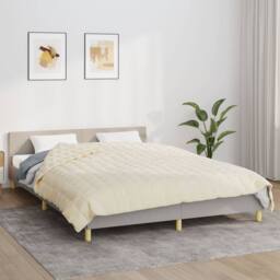 Berkfield Home Weighted Blanket Light Cream 200x230 cm 13 kg Fabric
