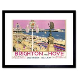"Wee Blue Coo Brighton Hove Sussex Beach Resort Travel Artwork Framed Wall Art Print - Size: W12"" x H16""" - thumbnail 1