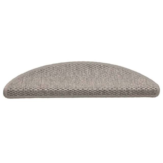 Berkfield Home Stair Mats Self-adhesive Sisal-Look 15 pcs 56x17x3 cm Silver in Taupe - Size: Medium - image 1