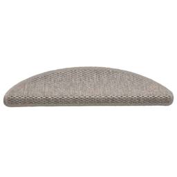Berkfield Home Stair Mats Self-adhesive Sisal-Look 15 pcs 56x17x3 cm Silver in Taupe - Size: Medium