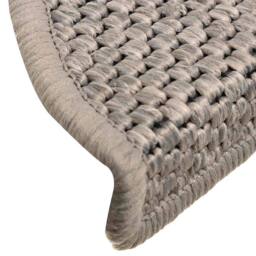 Berkfield Home Stair Mats Self-adhesive Sisal-Look 15 pcs 56x17x3 cm Silver in Taupe - Size: Medium - thumbnail 7