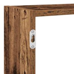 Berkfield Home Wall Cube Shelf 7 Compartments Old Wood Engineered Wood in Brown - thumbnail 8