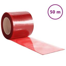 Berkfield Home Door Curtain Red 200 mmx1.6 mm 50 m PVC - thumbnail 2