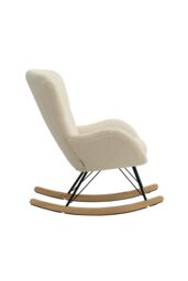Living and Home Modern Faux Wool Rocking Chair in Beige - thumbnail 3