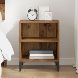 Berkfield Home Bedside Cabinet Old Wood 40x30x50 cm Engineered Wood in Brown - Size: 40 x 30 x 50 cm - thumbnail 4