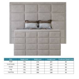 KDMD Copenhagen Upholstered Pebble Television Bed Frame in Light Sand - Size: King - thumbnail 6
