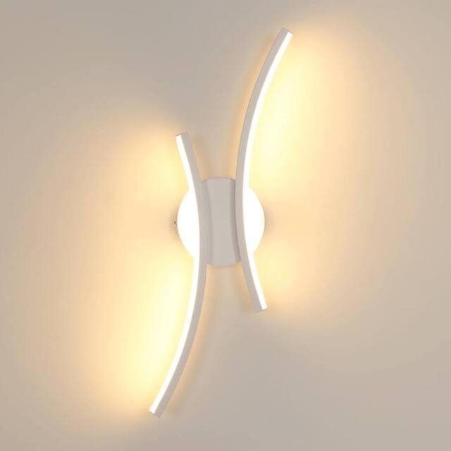 COMELY Indoor Wall Lights, 20W Curved Acrylic Wall Lights, Warm White 3000K - image 1