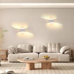COMELY Indoor Wall Lights, 20W Curved Acrylic Wall Lights, Warm White 3000K - thumbnail 8