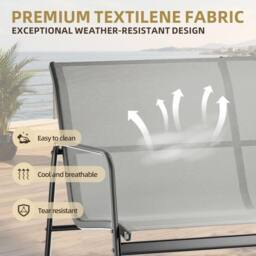 Gartistgo 4 Piece Garden Furniture Set with Loveseat, Chairs & Glass Table in Dark Grey - thumbnail 4