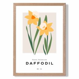 ARTZE Yellow Daffodil Flower Market Spring Framed Print SIZE: A2 with Oak Frame - Size: A4 - thumbnail 1