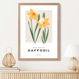 ARTZE Yellow Daffodil Flower Market Spring Framed Print SIZE: A2 with Oak Frame - Size: A4 - thumbnail 2