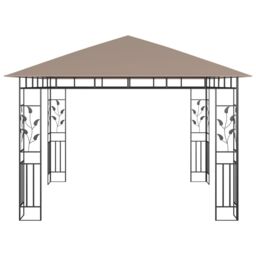 Berkfield Home Gazebo with Mosquito Net 3x3x2.73 m Taupe 180 g/m ² in Beige - thumbnail 3