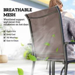 OUTSUNNY 5 Pieces Outdoor Dining Set for 4, Patio Furniture Set in Grey - thumbnail 6