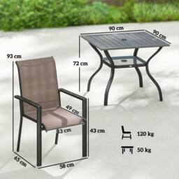 OUTSUNNY 5 Pieces Outdoor Dining Set for 4, Patio Furniture Set in Grey - thumbnail 3