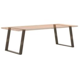 Berkfield Home vidXL Dining Table Legs U-Shaped 2 pcs Natural Steel 80x(72-73) c… in Brown - thumbnail 8