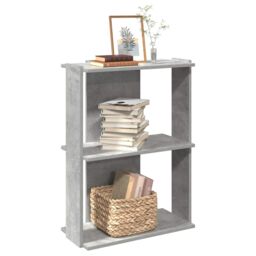 Berkfield Home Bookcase 3-Tier Concrete Grey 60x30x80 cm Engineered Wood - Size: 60 x 30 x 80 cm - thumbnail 1