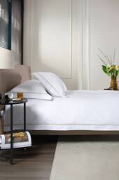 The Lyndon Company Boutique Hotel Hampstead 200 Thread Count Cotton Duvet Cover Set in Stone - Size: Double - thumbnail 3