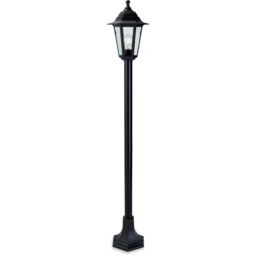 Netlighting Malmo 1 Light Post Lantern Black Resin IP44 E27