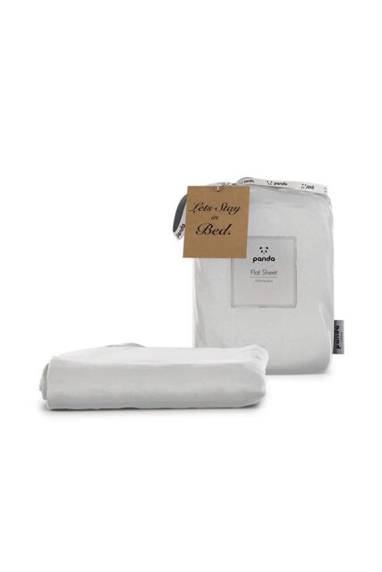 Panda London Panda 100% Bamboo Flat Sheet in White - Size: Double - image 1