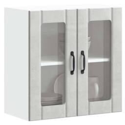 Berkfield Home Kitchen Wall Cabinet with Glass Door Kalmar Artisan Oak Wood in Grey - thumbnail 2