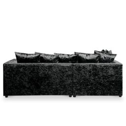 Snugg Furniture UK Limited (Right Hand) Aurora Crushed Velvet Corner Sofa in Black - thumbnail 2