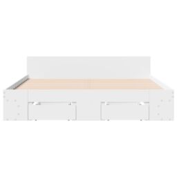 Berkfield Home Bed Frame with Drawers without Mattress White 120x190 cm Small Double - thumbnail 4