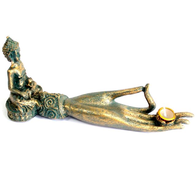KDMD Antique Buddha - Hand Incense Burner in Teal - image 1