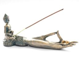 KDMD Antique Buddha - Hand Incense Burner in Teal - thumbnail 4