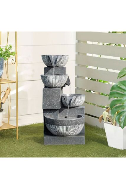 H&O Direct Outdoor Solar Powered Water Feature Fountain Deco in Natural - image 1