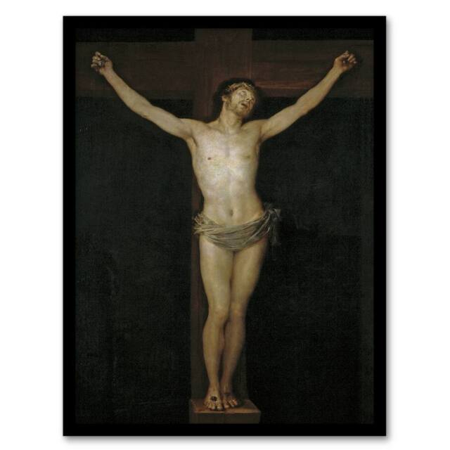 Artery8 Christ Crucified Bible Scene Francisco Goya Framed Wall Art Print in Black - Size: A4 - image 1