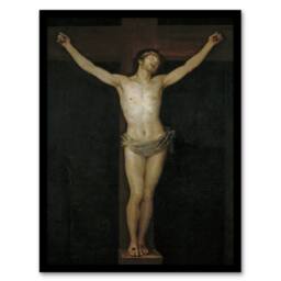 Artery8 Christ Crucified Bible Scene Francisco Goya Framed Wall Art Print in Black - Size: A4 - thumbnail 1