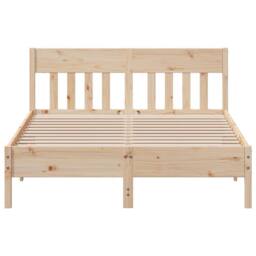 Berkfield Home Bed Frame without Mattress 160x200 cm Solid Wood Pine in Natural - thumbnail 4
